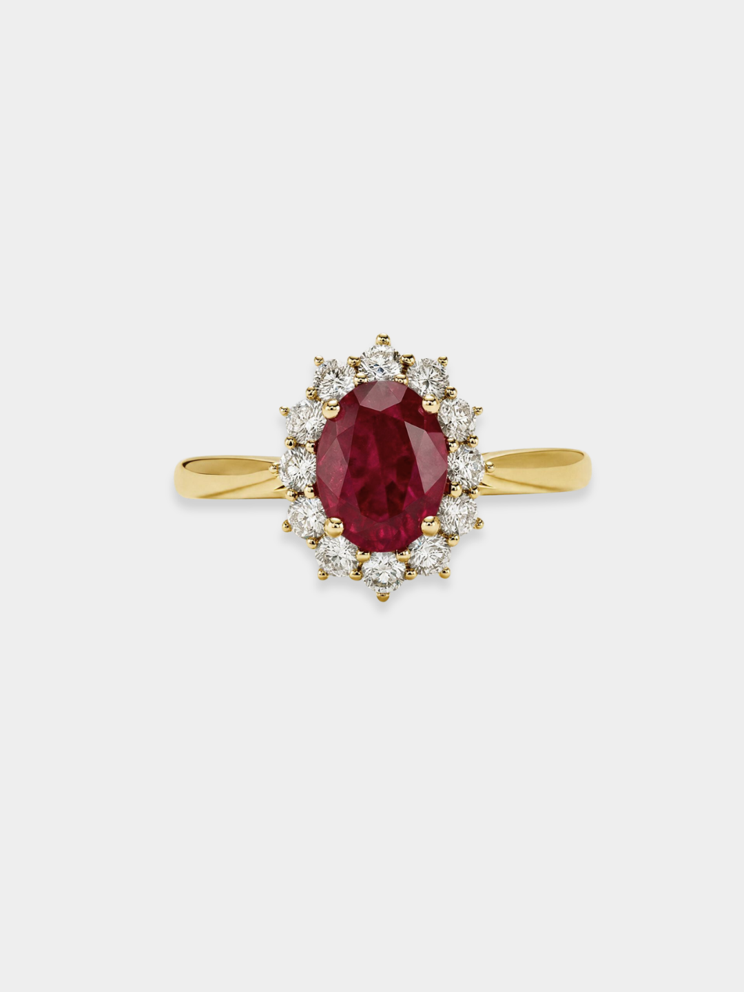 Anillo Rosetón de Oro con Rubí y Diamantes | Verena Maxi Rojo
