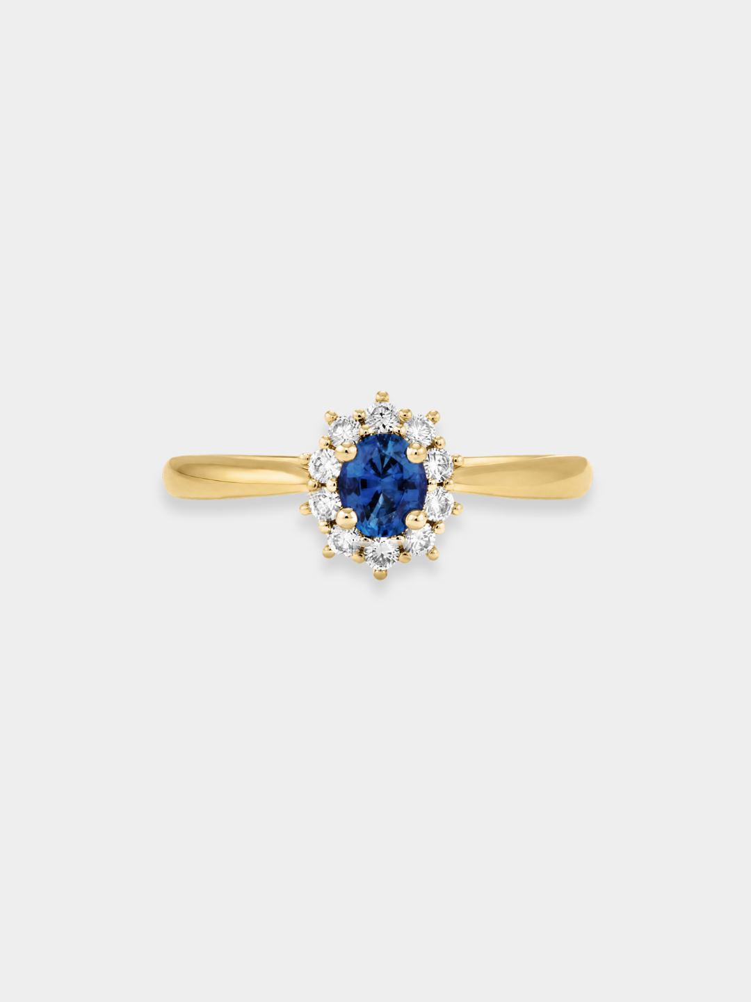 Gold-Rosettenring mit Saphir und Diamanten | Verena Blau