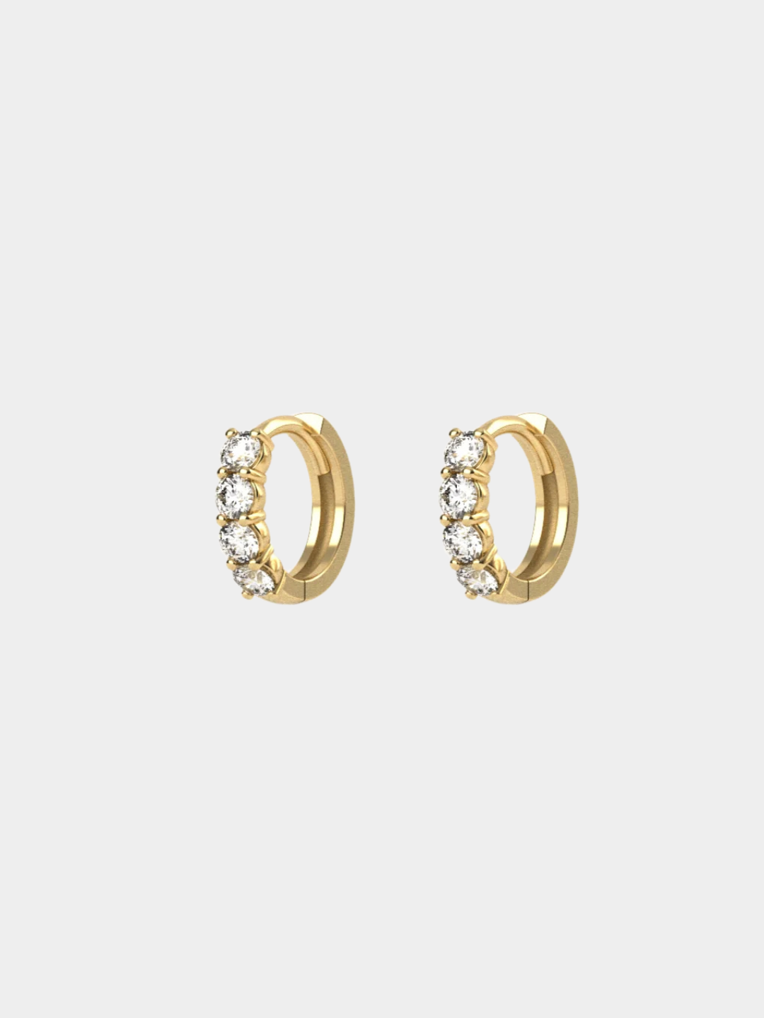 Pendientes Aros Criolla de Oro con Diamantes | Vera Mini