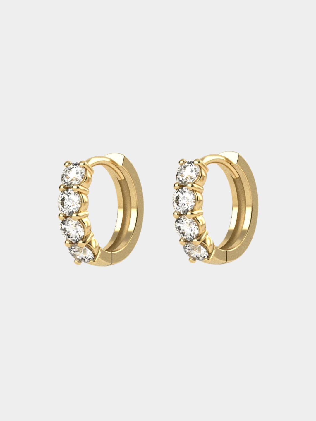 Pendientes Aros Criolla de Oro con Diamantes | Vera