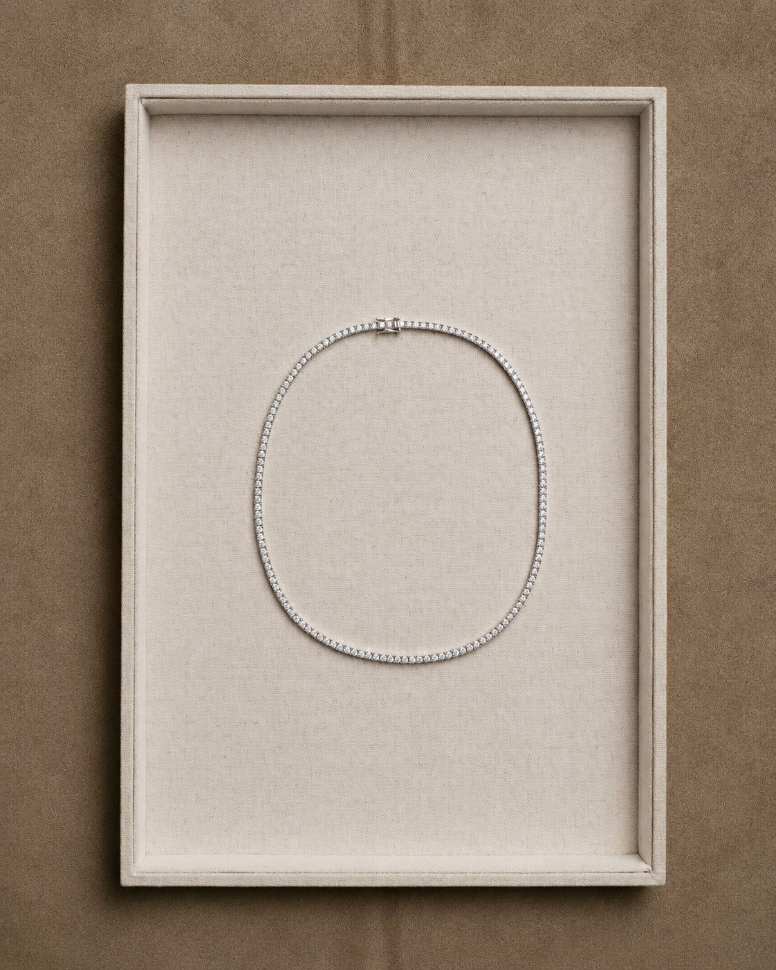 Collar Rivière de Oro Blanco con Diamantes | Faito