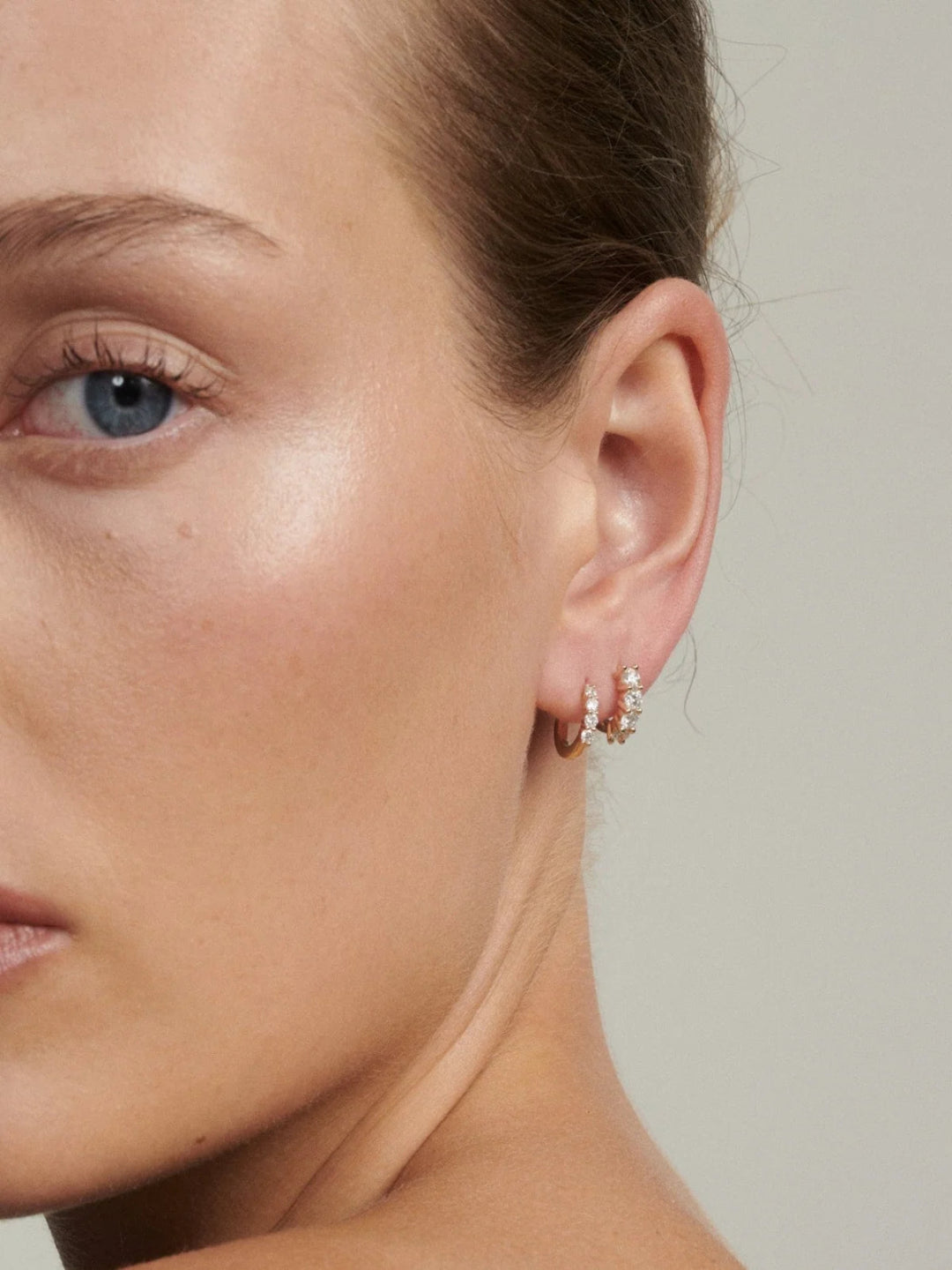 Pendientes Aros Criolla de Oro con Diamantes | Vera