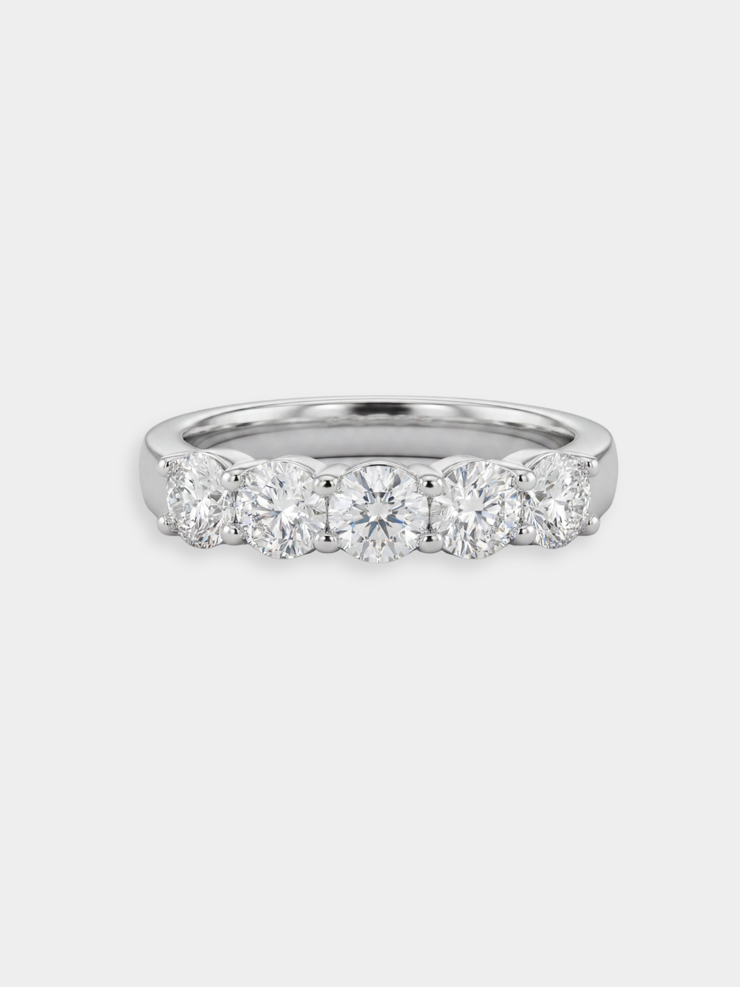 Anillo de diamantes y oro blanco Cinquillo Sila