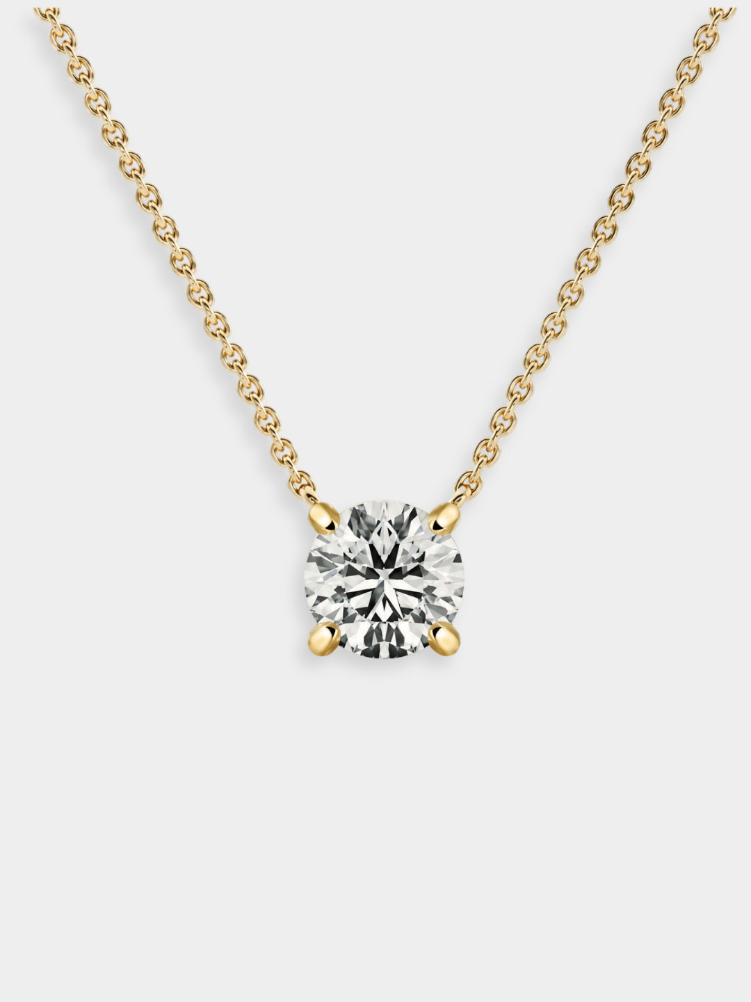Collar Punto de Luz de Oro con Diamante Solitario | Colgante Lumen