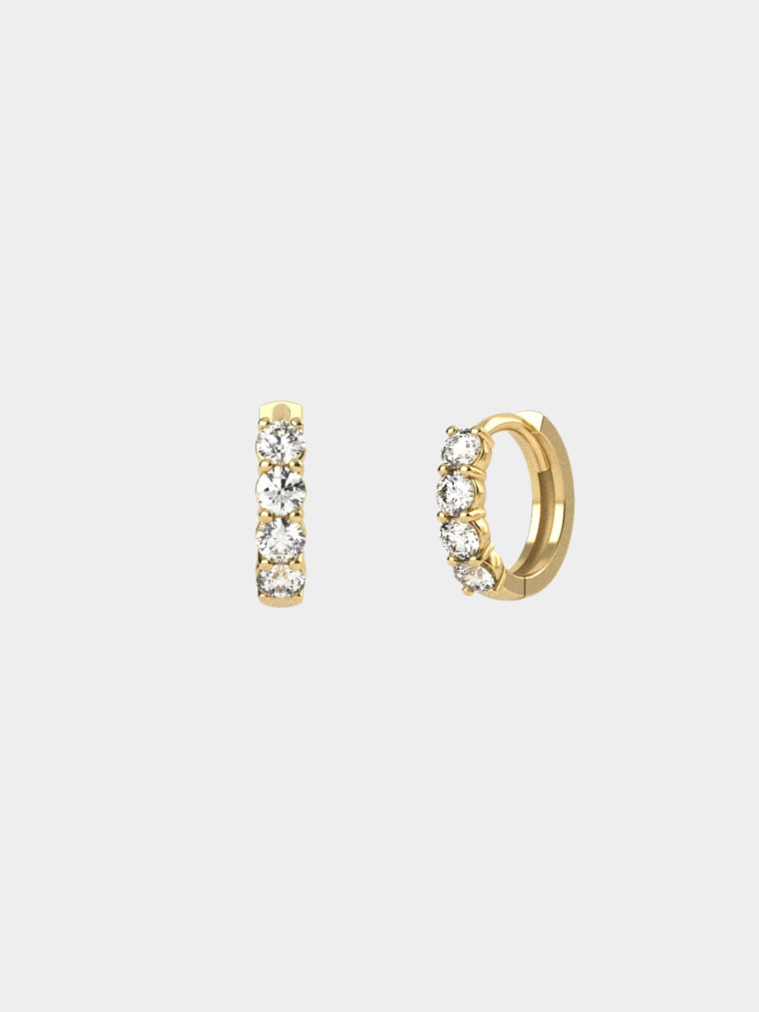 Pendientes Aros Criolla de Oro con Diamantes | Vera Mini
