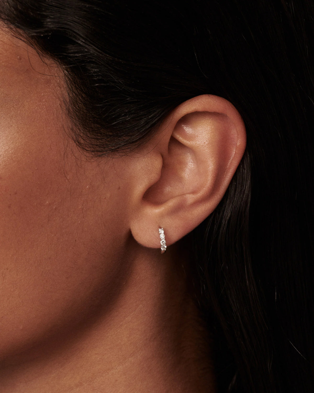 Pendientes Aros Criolla de Oro con Diamantes | Vera Mini