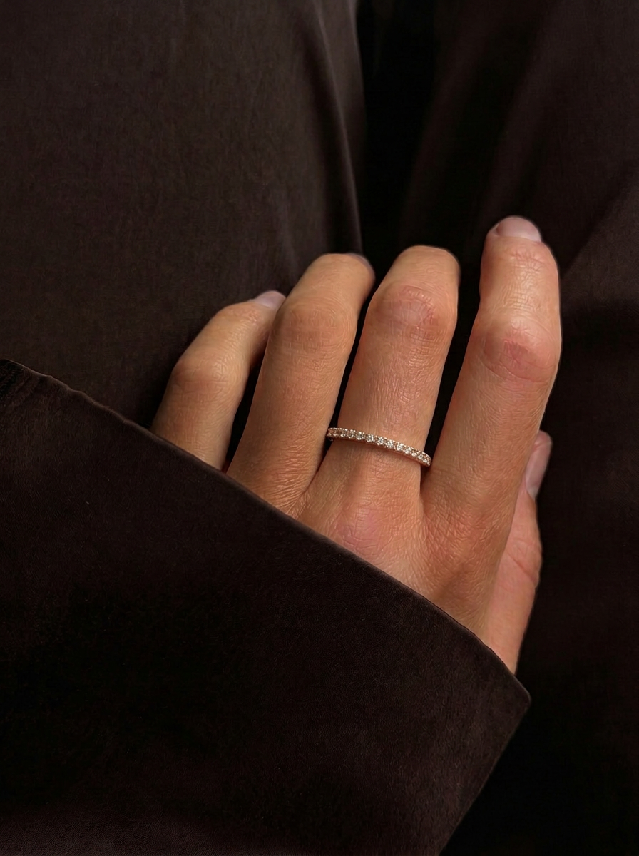 Anillo Eternity de Oro con Diamantes 3/4 | Eme