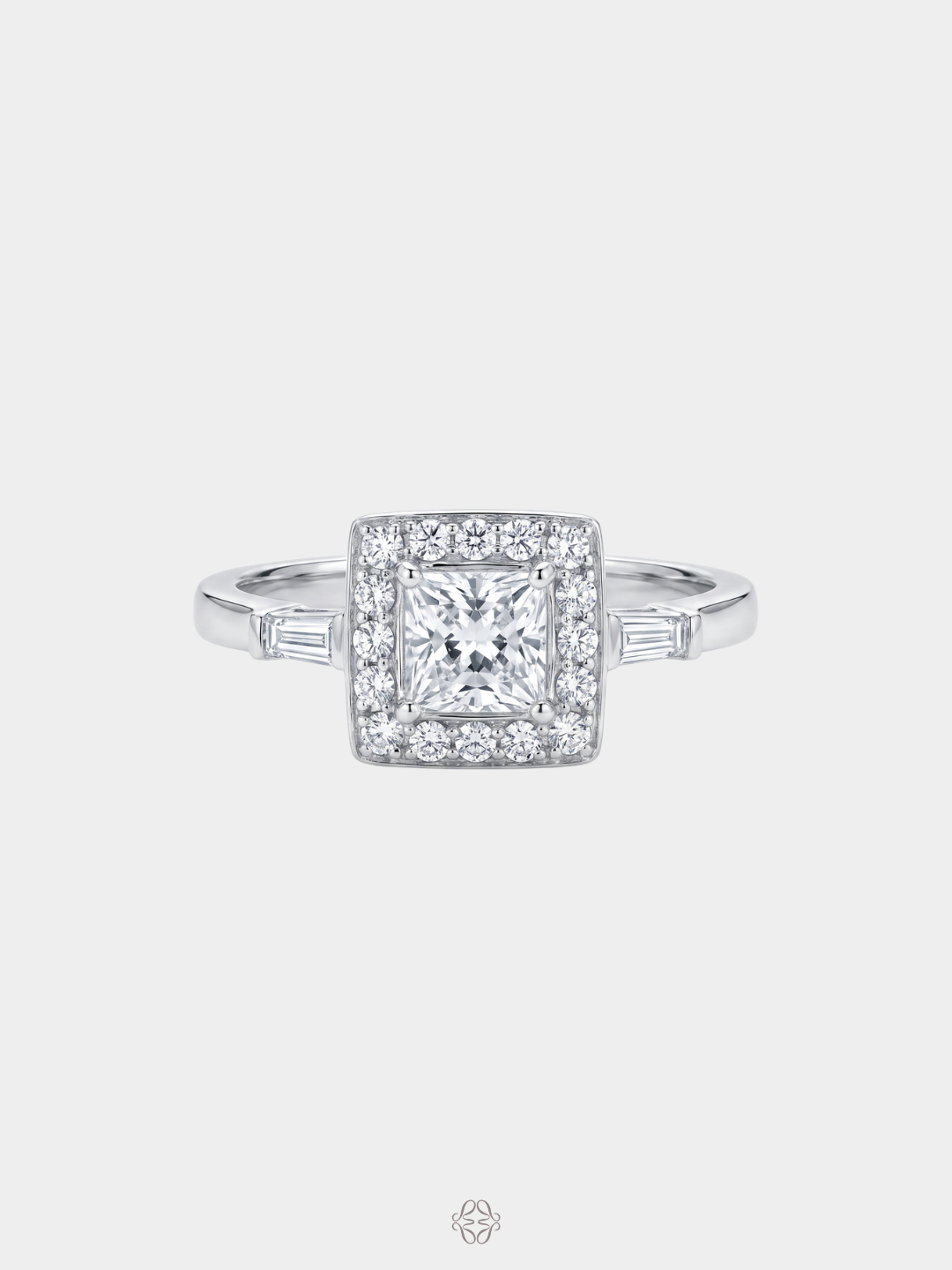 Anillo Art Déco con Diamante Talla Princesa Oro Blanco | Ithaca