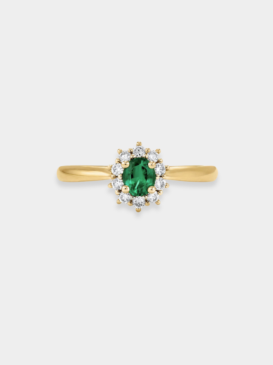 Gold Rosette Ring with Emerald and Diamonds | Verena Verde