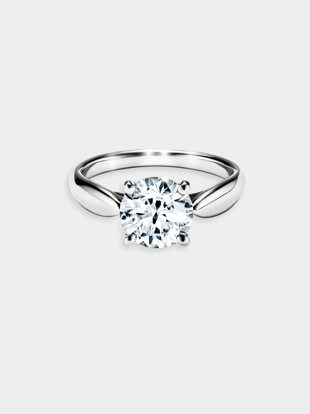 Anillo Solitario de Oro Blanco con Diamante | Amavi
