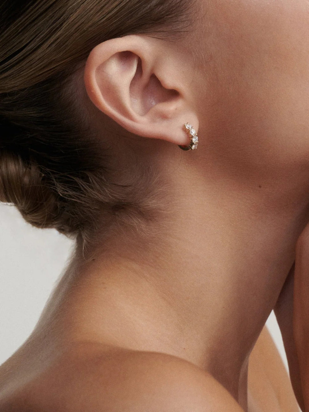 Pendientes Aros Criolla de Oro con Diamantes | Vera