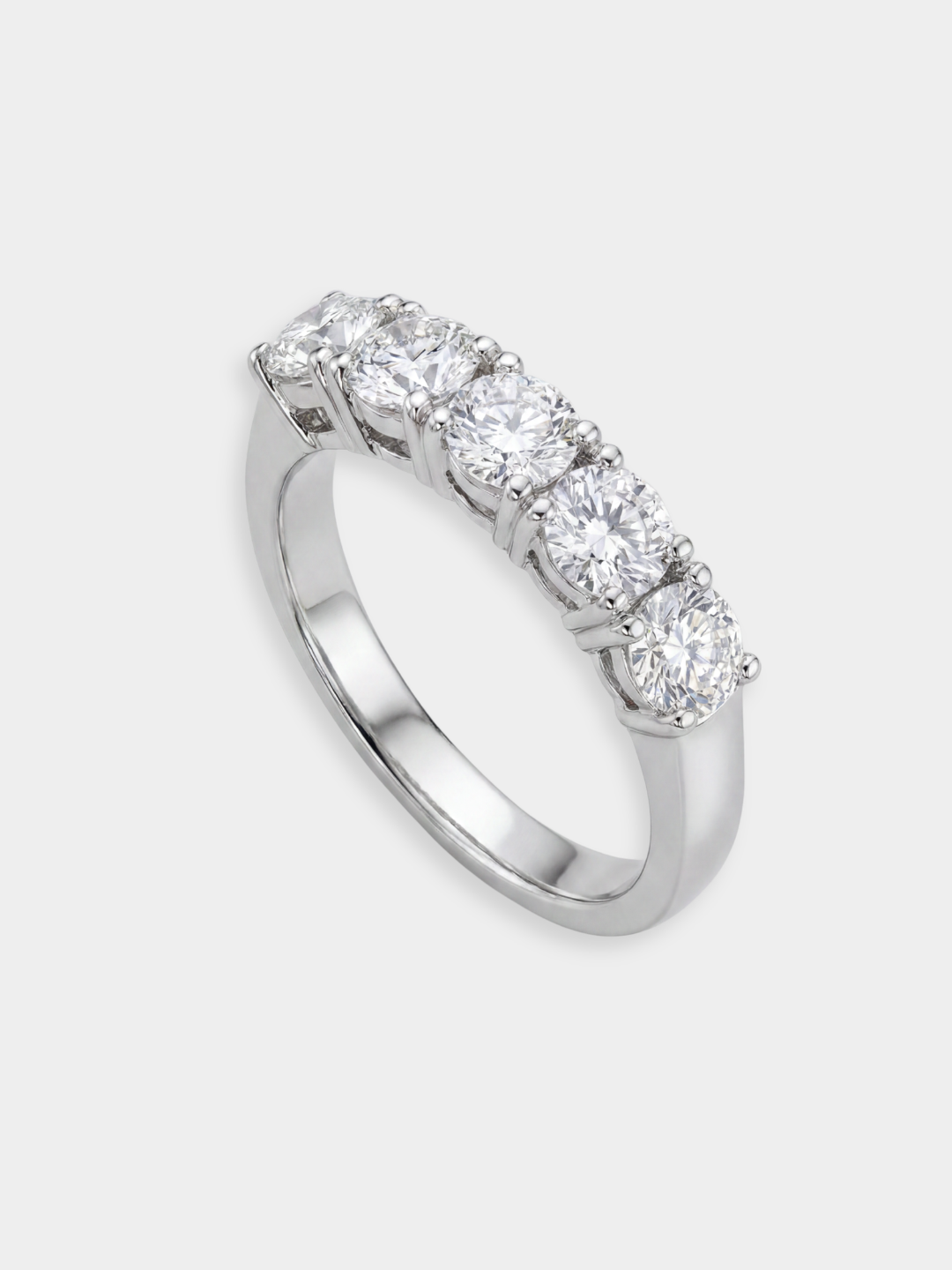 Anillo de diamantes y oro blanco Cinquillo Sila