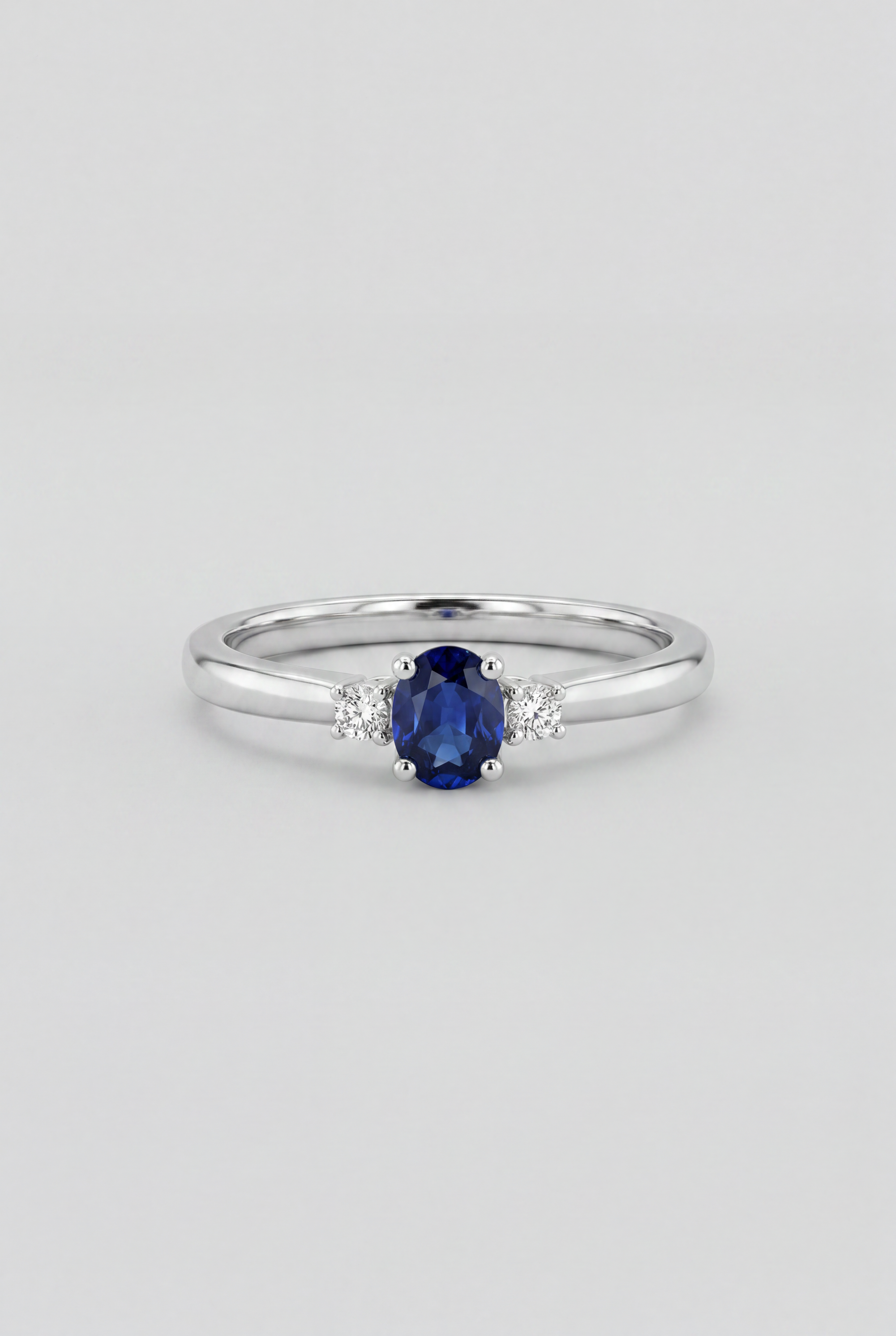 Anillo de diamantes, zafiro azul y oro blanco Trilogy Ibleos