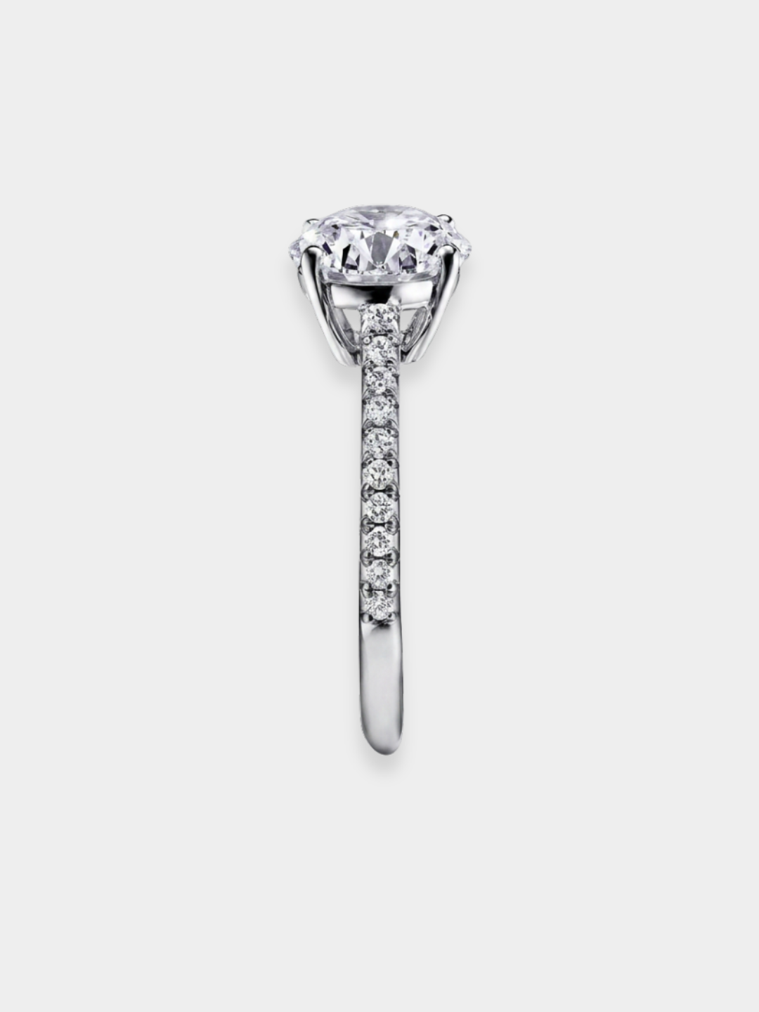 Anillo Solitario de Oro Blanco con Diamantes | Circeo