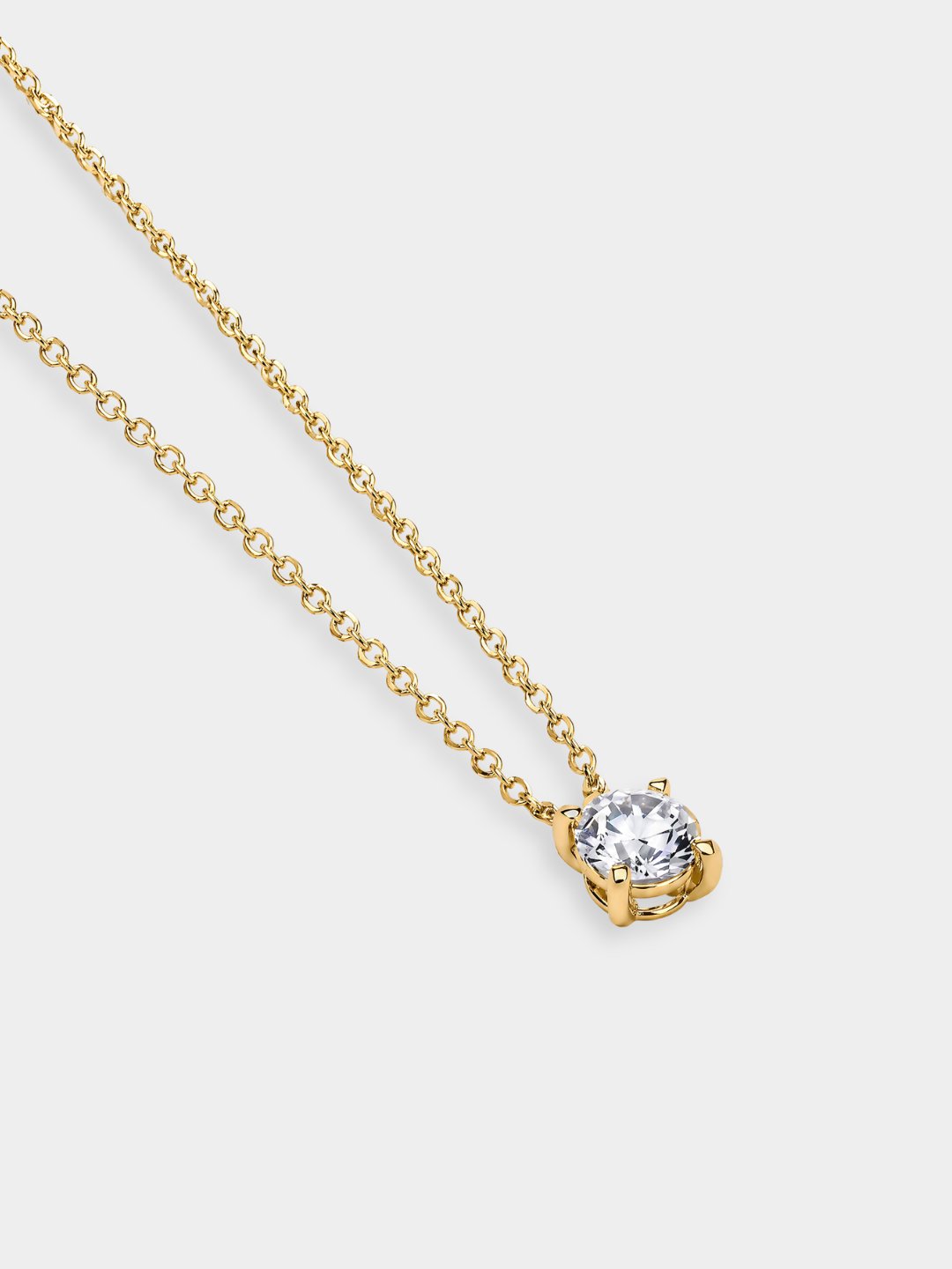 Collar Punto de Luz de Oro con Diamante Solitario | Colgante Satis
