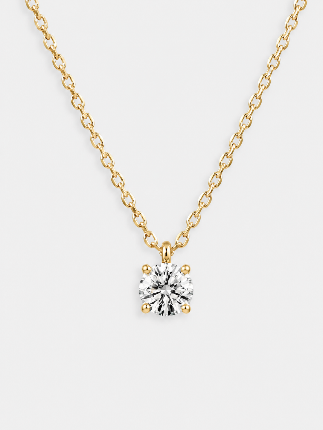 Collar Punto de Luz de Oro con Diamante Solitario | Colgante Satis