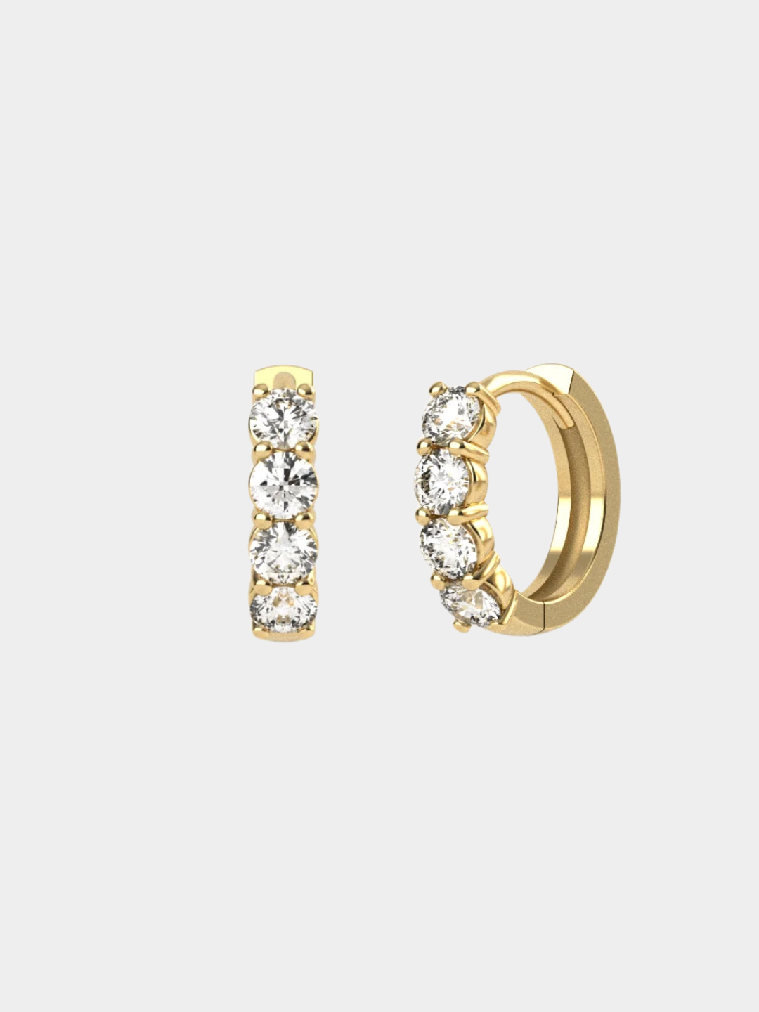 Pendientes Aros Criolla de Oro con Diamantes | Vera