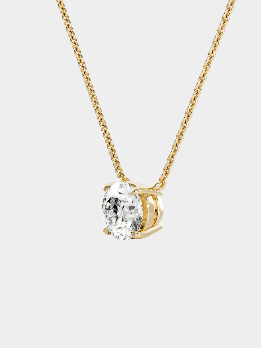 Collar Punto de Luz de Oro con Diamante Solitario | Colgante Lumen