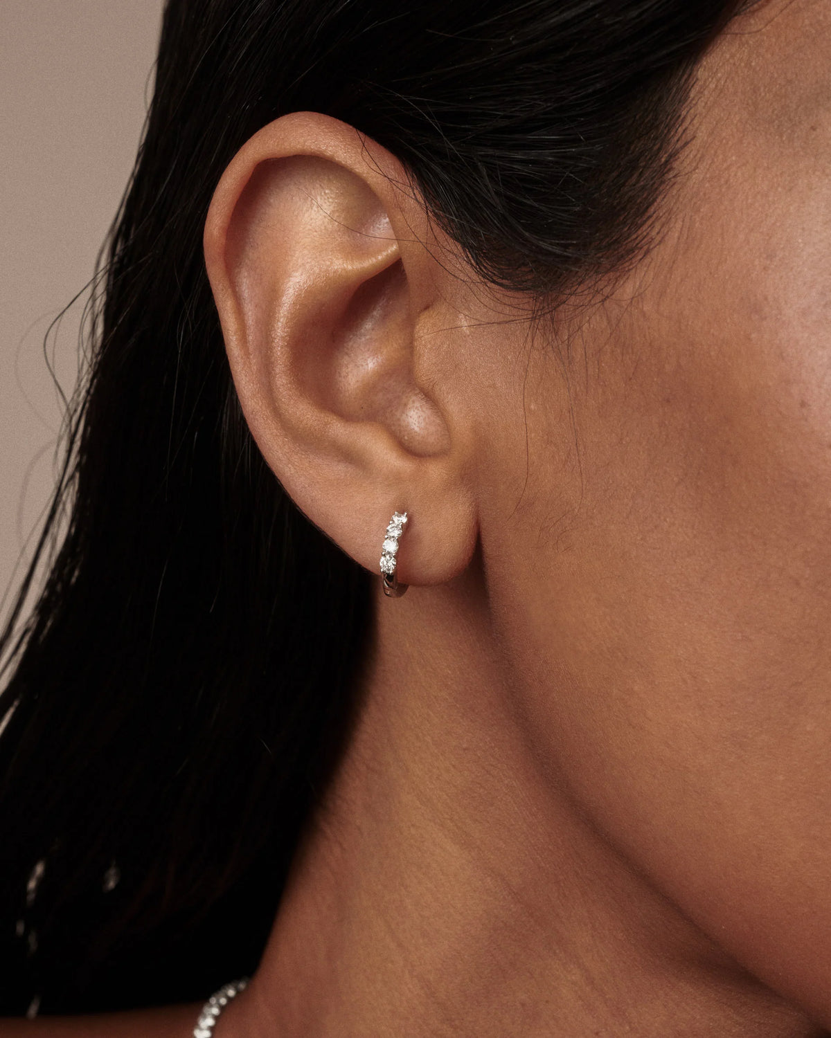 Pendientes Aros Criolla de Oro con Diamantes | Vera Mini