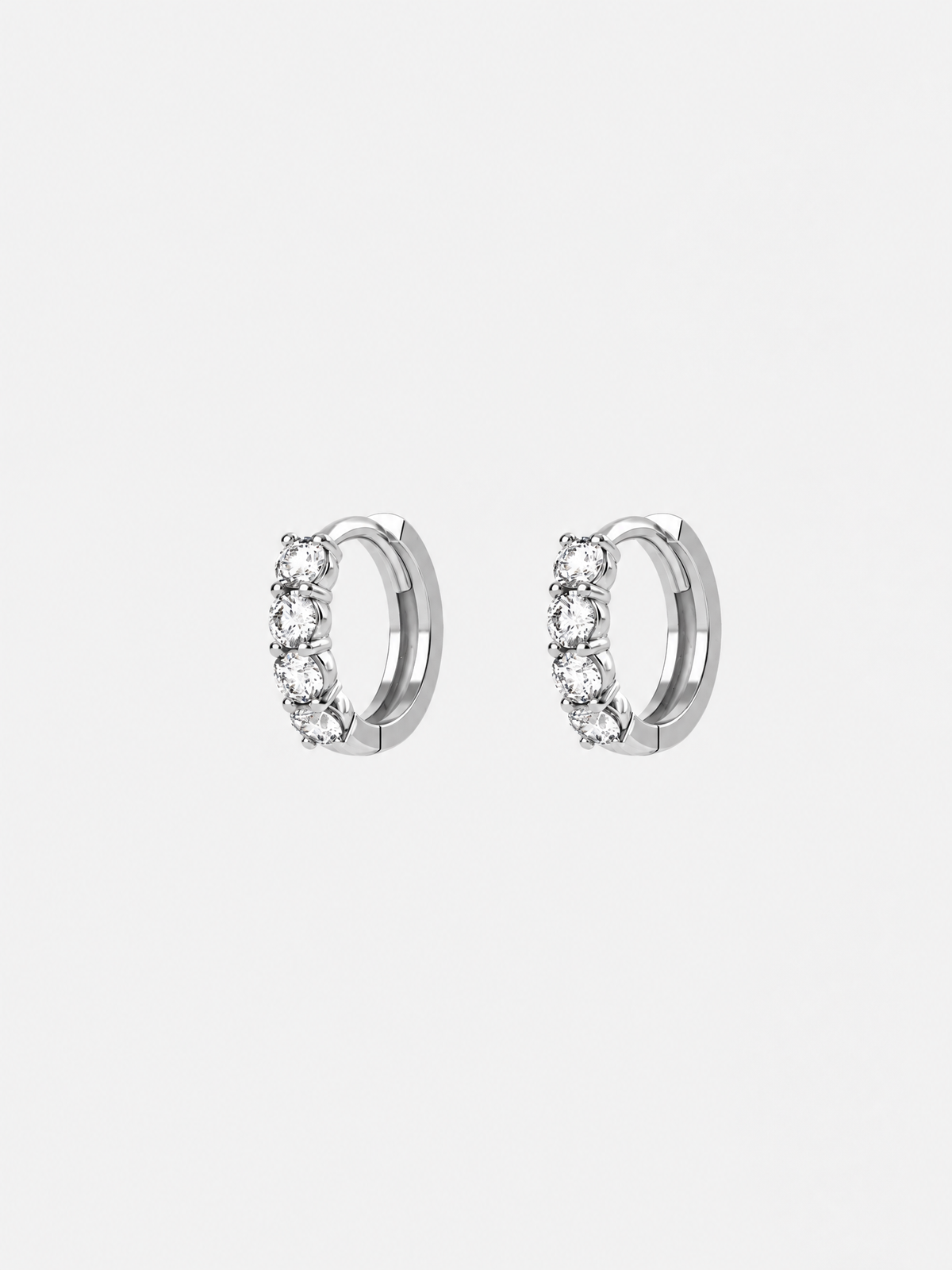 Pendientes Aros Criolla de Oro con Diamantes | Vera Mini