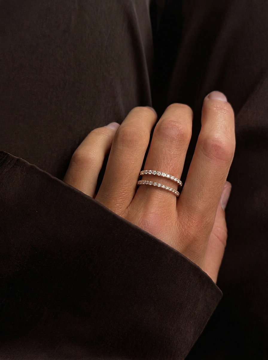 Anillo Eternity de Oro con Diamantes 3/4 | Eme